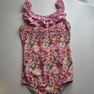 SweetHoney Pink Floral Kids Swim One Piece